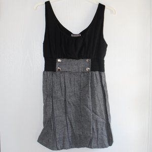 Fashion Love Sz L Dress Fit & Flare Black Grey NEW